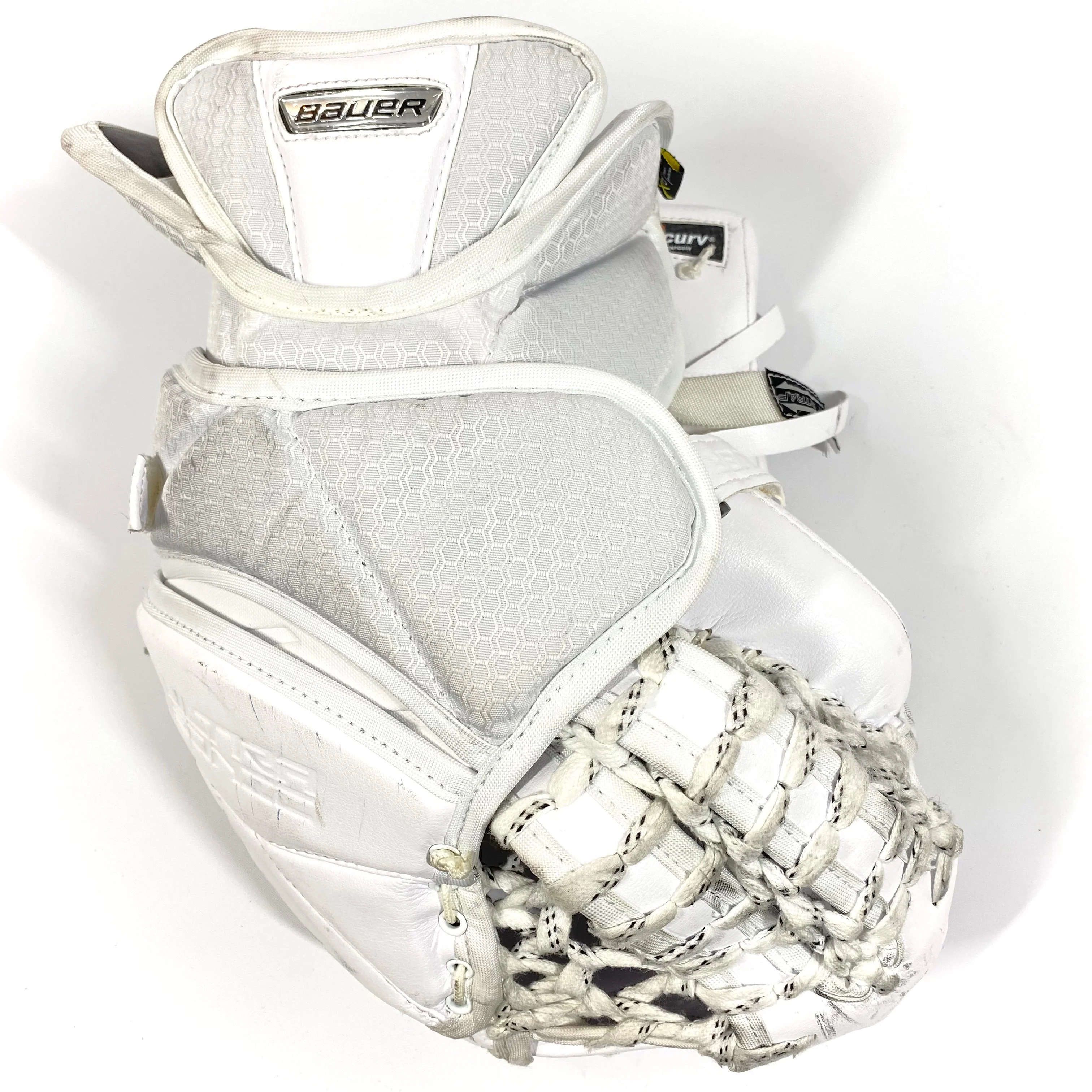 Bauer Supreme UltraSonic - Used Pro Stock Full Right Goalie Glove (White) - Image 3