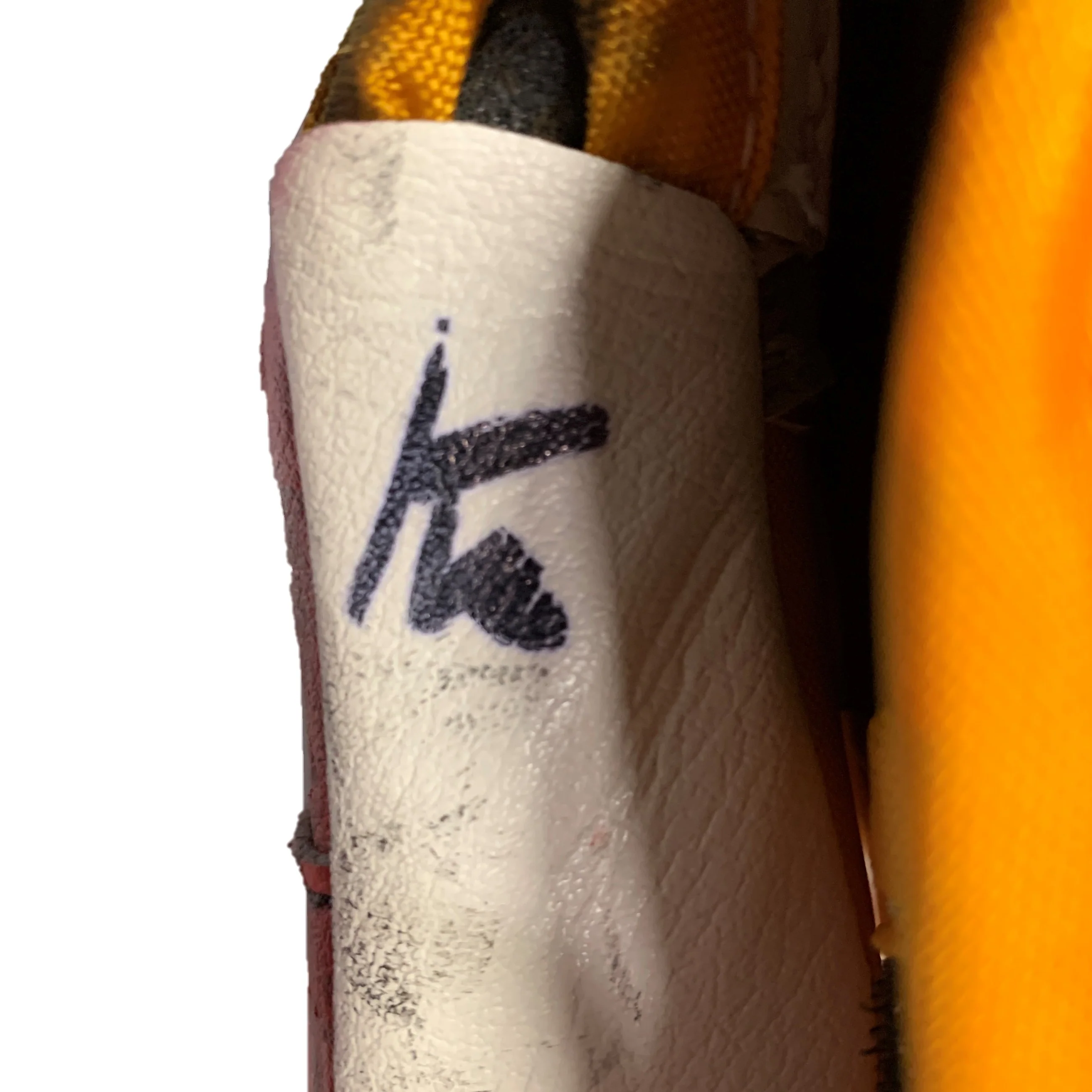 CCM Extreme Flex 5 - Used Pro Stock Goalie Glove - (Red/Yellow/White) - Image 5